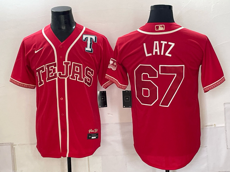 Men Texas Rangers #67 Latz red Nike 2026 MLB Jersey 092403->washington redskins->NFL Jersey